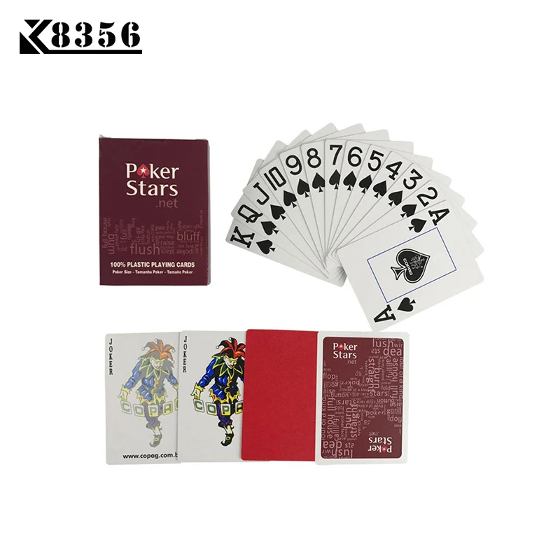 K8356 10 компл./лот Baccarat Texas Hold'em пластиковые игральные карты водонепроницаемые атласные для покера карты Pokerstar настольная игра 2,48*3,46 дюймов