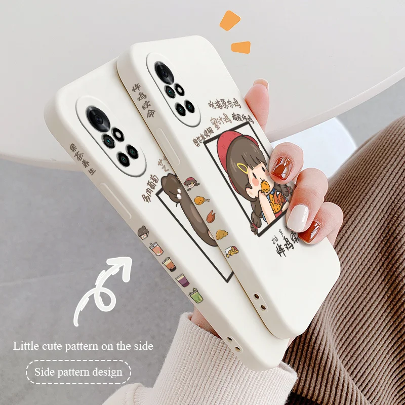 

Cartoon Girl Phone Case For Huawei Nova8 8Pro 8SE Nova 7 7Pro 7SE 6 6se 5 5Pro 5Z 5I 5Ipro 5T 4 4E Liquid Silicone Cover