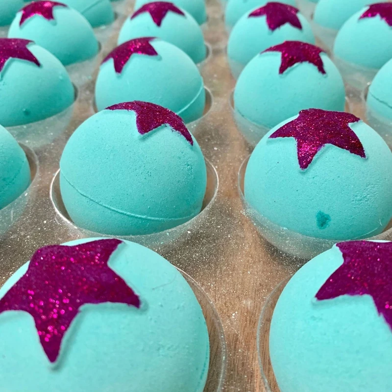 

6Pcs Glitter Star Natural Bubble Bath Bomb Salt Ball Essential Oil SPA Exfoliating Whiteing Moisturizing Body Cleaner