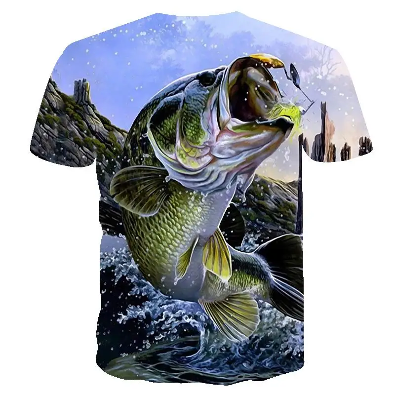 

2020 Funny Fishing T-shirt Summer Fish 3d Printing T shirt Men Women Hip Hop Streetwear Fashion Animal Tops Tee 3d Fish T shirt