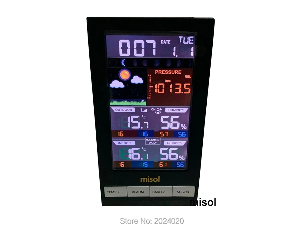 1 шт. Беспроводная метеостанция misol с датчиком 3 канала цветной экран|wireless