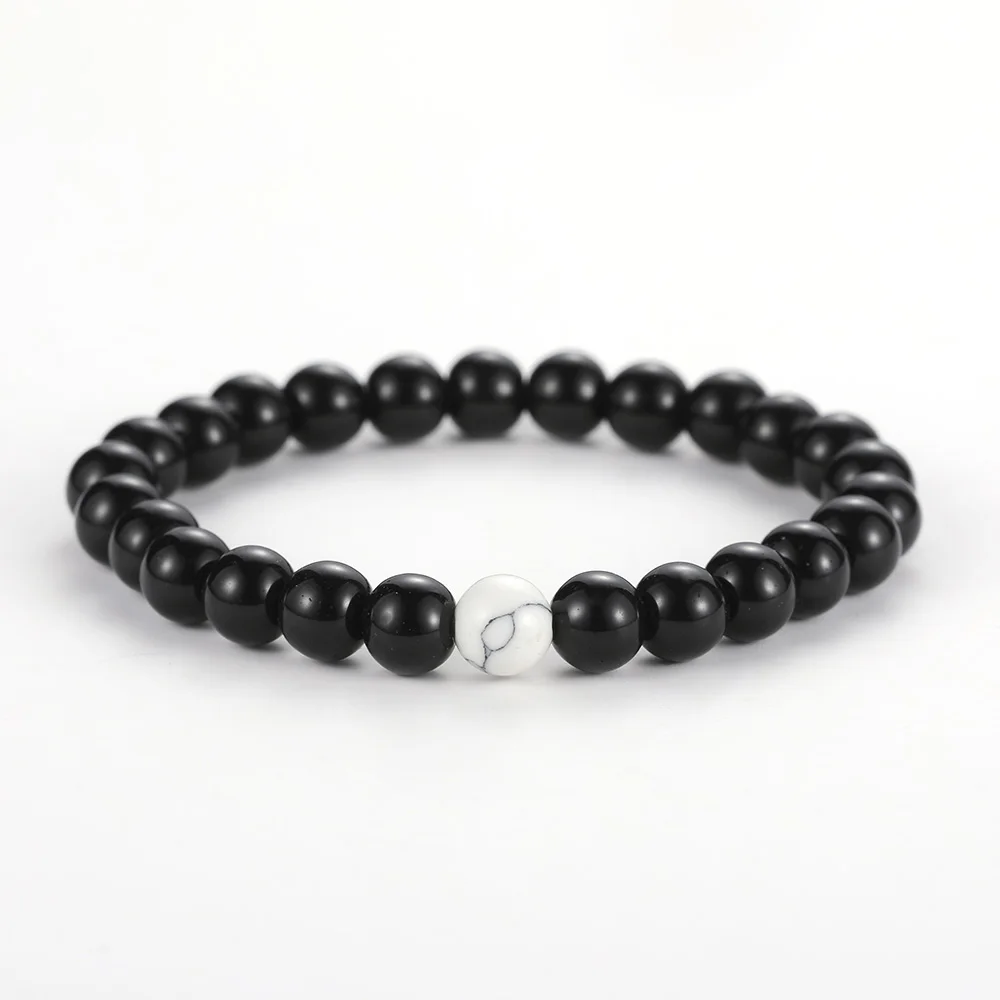 Новинка 2020 модные мужские браслеты различных цветов с бусинами из натурального