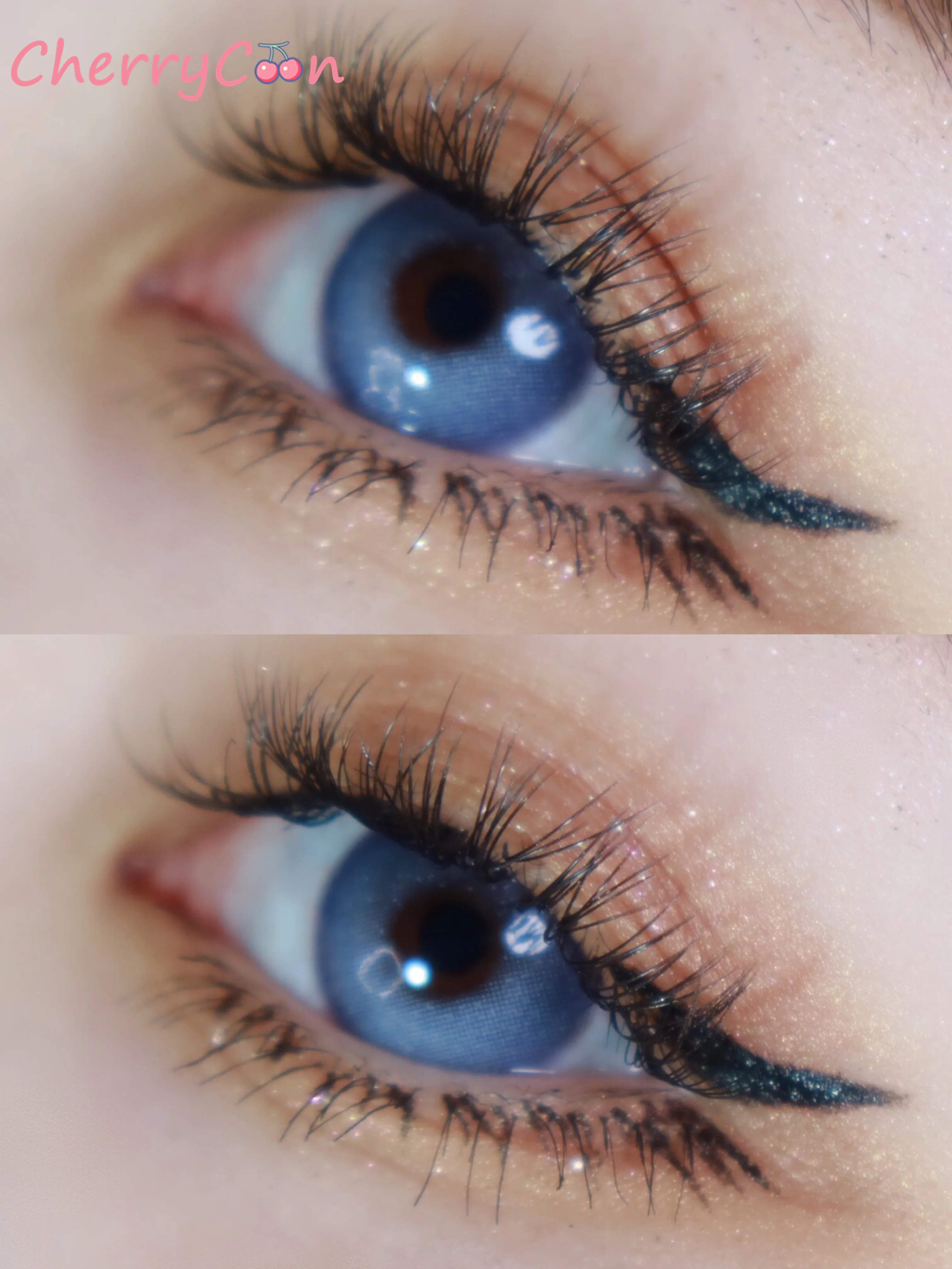 

CherryCon pure blue gray Contact Lenses Colored yearly Soft for Eyes big beautiful pupil Contact Lens Myopia degrees 2pcs/Pair