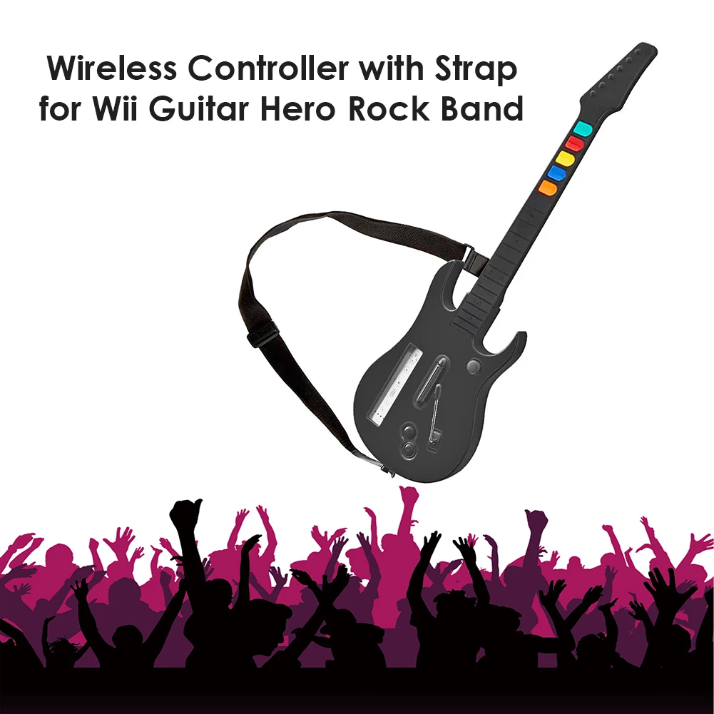 Беспроводной контроллер с регулируемым ремешком для игр Wii Guitar Hero Rock Band 2 3 |