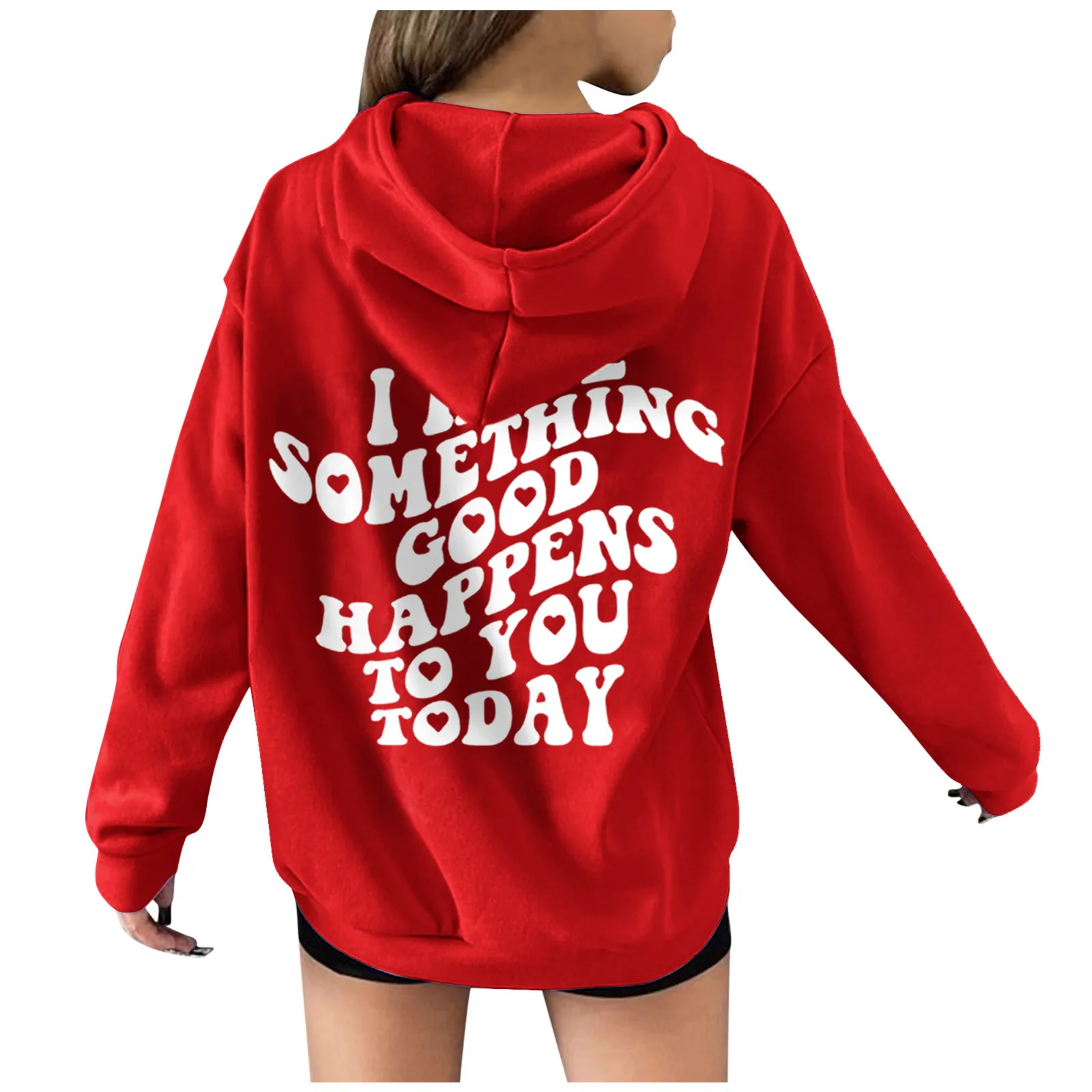 

Color-Blocking Casual Hoodies Hooded Long-Sleeved Printed Loose Sweatershirt Pocket Ladies Women's Hoodies & Sweatshirts Casual