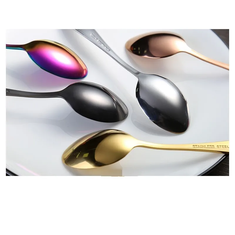 

Stainless Steel Knife Fork Spoon Colorful Dinnerware Western Tableware Set 4 PCS