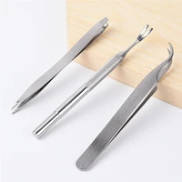 3pcs pet flea treatment tick removal tools set 2 in 1 stainless steel fork tweezers clip set for pet supplies