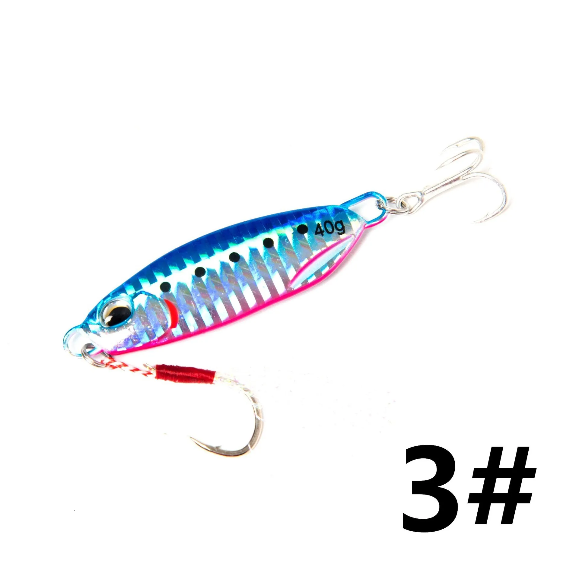 Big Jig Fishing Lure Weights 15-60g Fishing Jigs Saltwater Lures Metal Bass Jig Isca Artificial Fake Fish Glitter Holographic images - 6