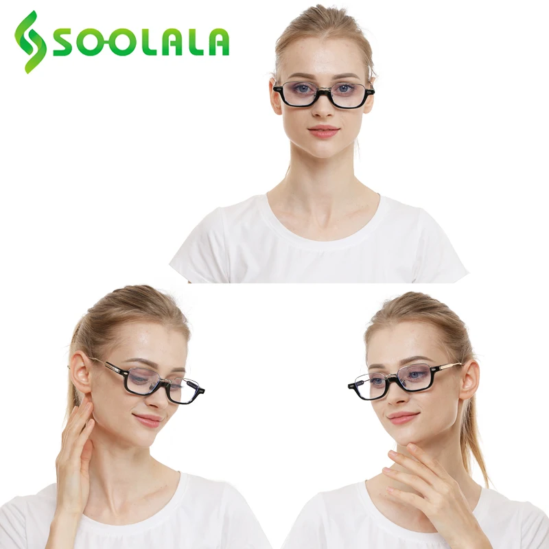 

SOOLALA Thin Metal Arm Semi-rimless Reading Glasses Women Men Half Frame Leesbril Mannen Farsighted Presbyopic Glasses +0.5 0.75