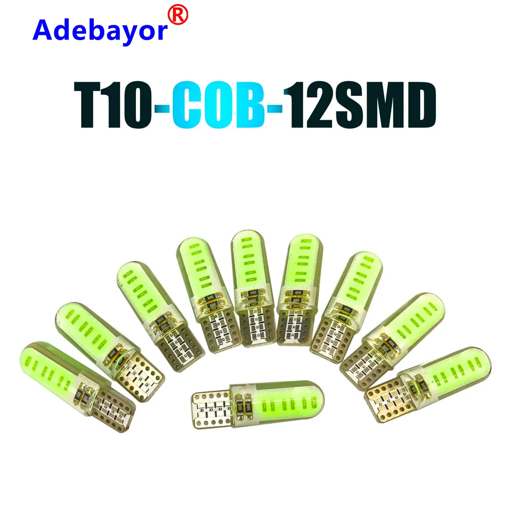 100 шт. автомобисветильник светодиодсветодиодный лампы T10 W5W COB с силиконовым гелем