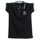 Рубашка-поло gerшри мужская с коротким рукавом, 100% хлопок, высокий Топ, деловая дышащая Свободная рубашка, большие размеры 5XL 6X