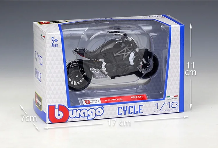 Bburago 1:18 Ducati XDiavel S черный супермотор модели велосипедов литой мотоцикл