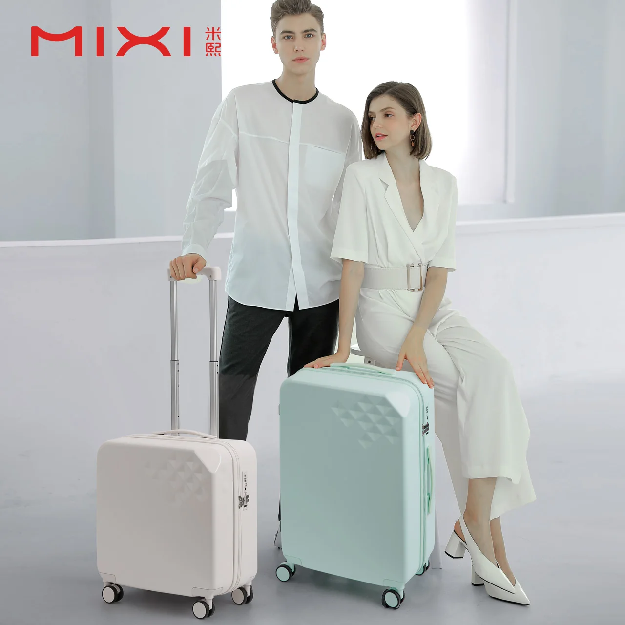

Mixi Brand Designer Suitcase USB Charging Men Women Carry On Luggage Trolley Case PC Rolling Spinner Wheels TSA Lock Free Cover
