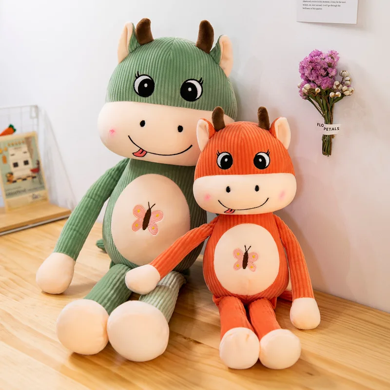 

Cute Cow plush toy Cartoon Animal doll soft down cotton Cow Sleeping with big doll birthday presen