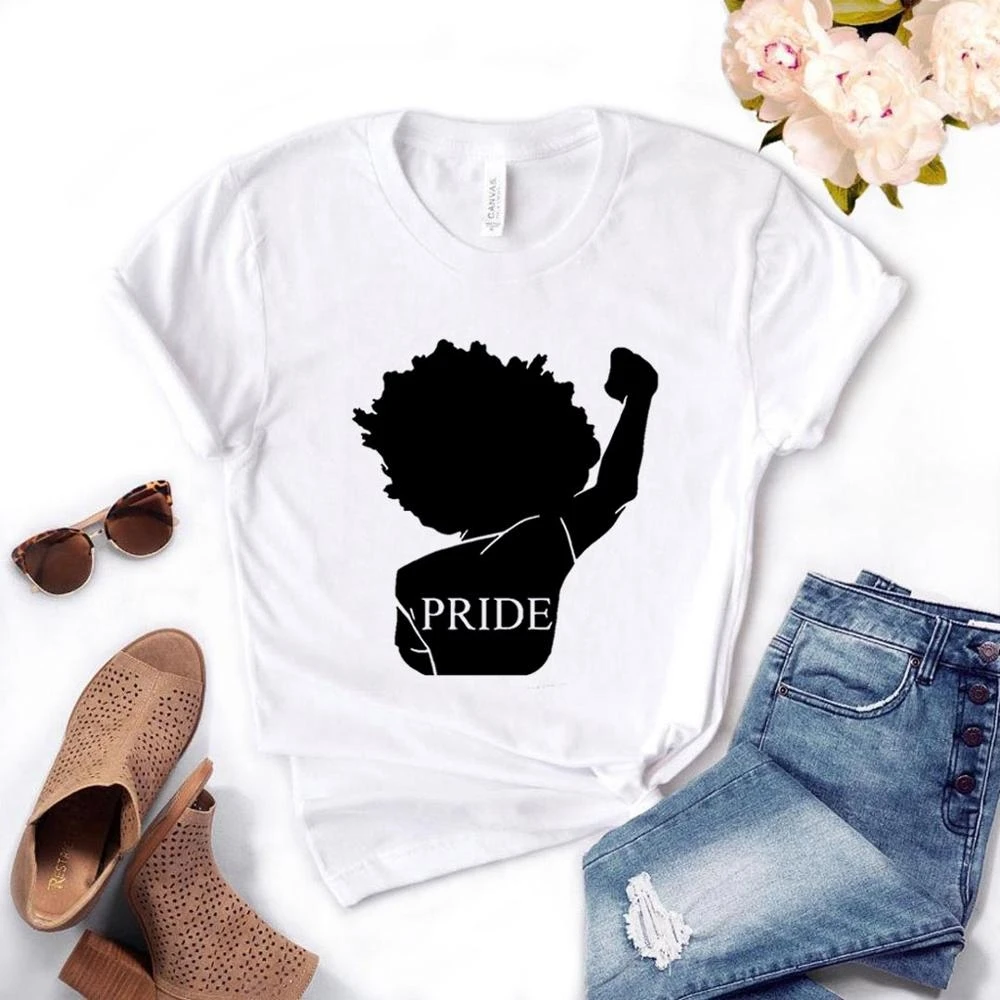 

black pride africa power Print Women tshirt Polyester Funny t-shirt Gift Lady Girl Top Tee 6 Colors TX5192