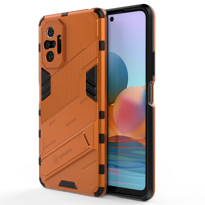 

Fashion Rugged Armor PC Phone Case For Xiaomi Redmi Note 10S K40 10 Pro Max 5G 4G Shockproof Metal Bracket Protection Back Cover