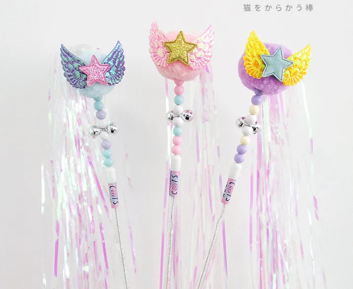 1 98 долл. США/шт. игрушки для кошек и котят палочки рыбалки ангел звезда 20 шт./лот |