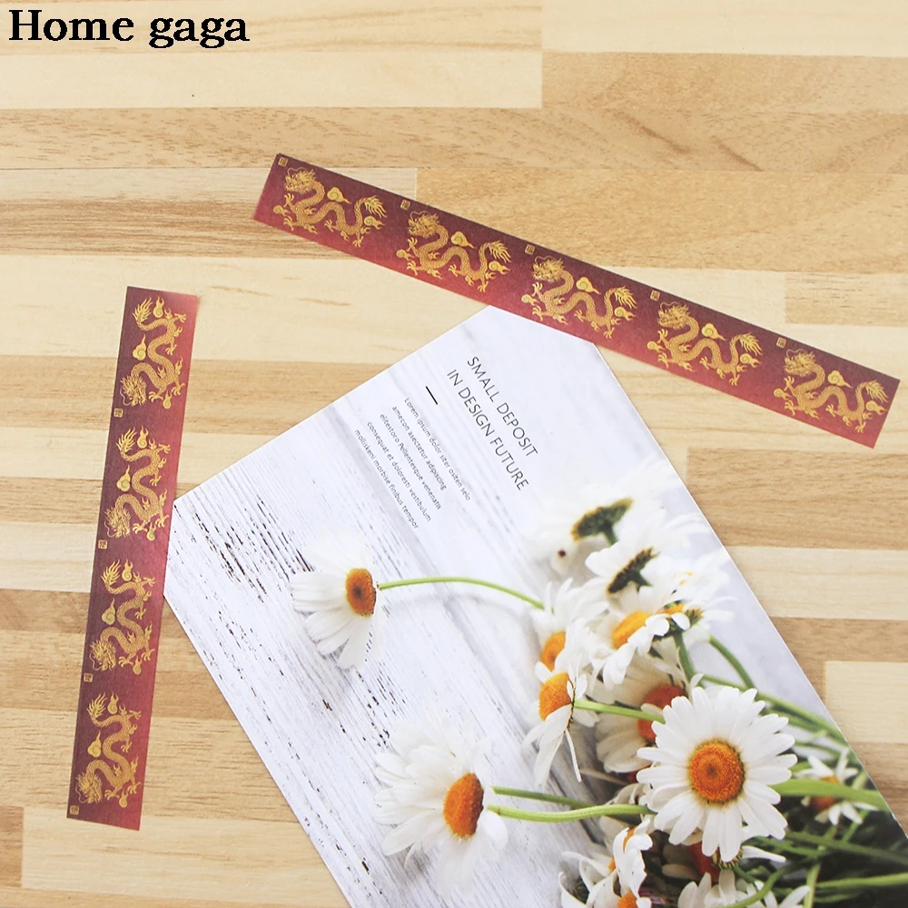 

D3478 Homegaga 15mmX5m Dragon Decorative Washi Tape Paper Stickers Scrapbooking Vintage Adhesive Washi tape Stationary