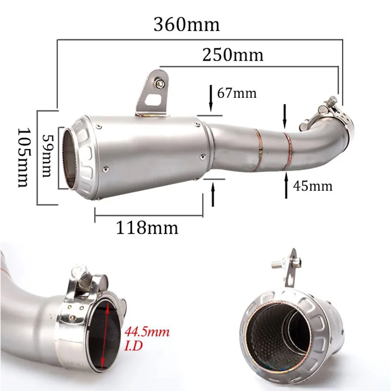 Для YZF R3 R25 MT03 мотоциклетные запчасти без шнуровки выхлопная труба для Yamaha 2015 2016 2017