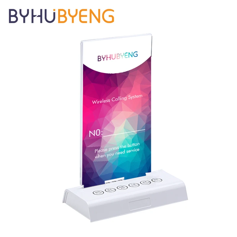

BYHUBYENG Restaurant Menu Wireless Calling Paging System Waiter Call Queue Management Pager Transmitter Fast Food Equipment
