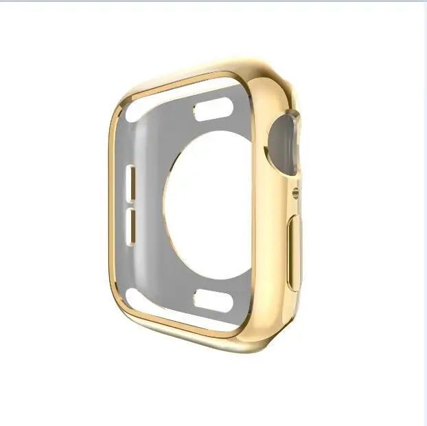 Gold Гибкий покрытый ТПУ чехол для Apple Watch 42 мм 38 мм 40 мм 44 мм мягкий бампер Рамка протектор для iWatch Series5 4 3 2 1 - Цвет ремешка: Gold