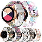 Силиконовый ремешок 20 мм для Samsung Galaxy 42 мм Active Watch Gear S2, ремешок с цветочным принтом, сменные браслеты для Huawei 2