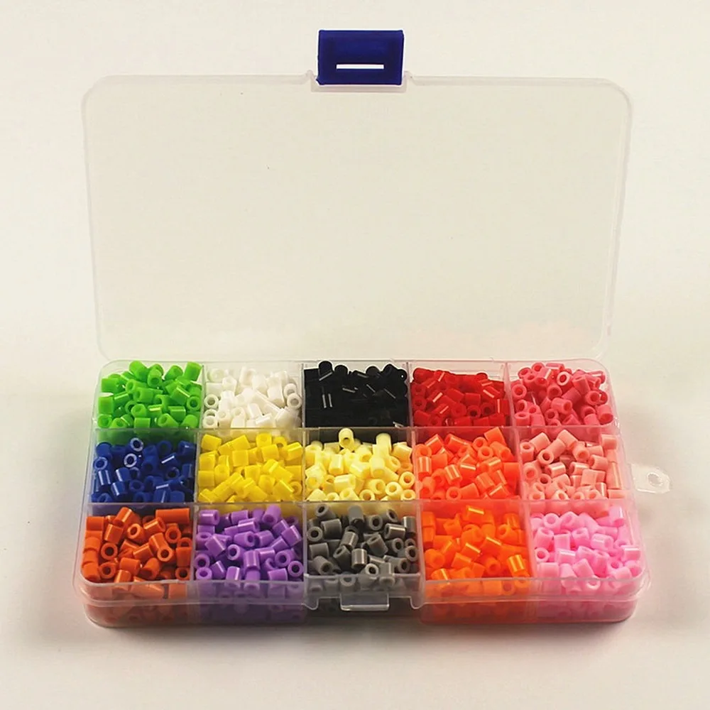 

1800 pcs/Bag 15 Mixed Colors 5mm Hama Beads Puzzles Beads KID FUN.Diy Intelligence Educational Toys Puzzles With Box
