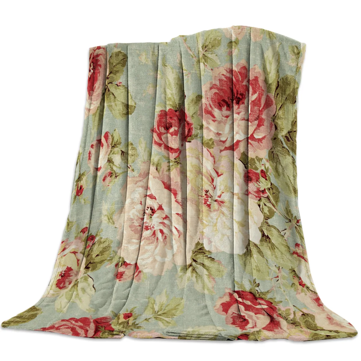 

Peony Flower Blanket Bed Cover Flannel Fleece Throws Travel Cover Wrap Personalized Durable Soft Warm Chair Hall Home Blankets