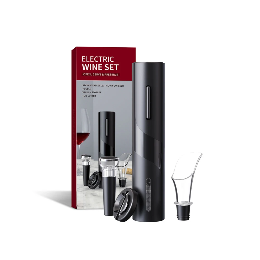 

2022 new red wine bottle opener set multifunctional gift box set plastic red wine electric bottle opener set