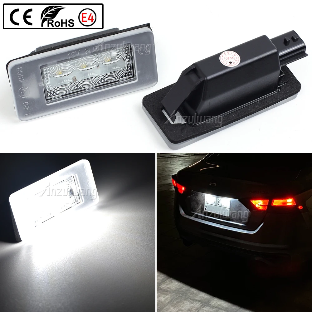 

2 шт., светодиодсветодиодный лампы для подсветки номерного знака для Nissan сирена C27 Altima Suzuki Landy Dacia Duster 2017 2018 2019 2020 2021