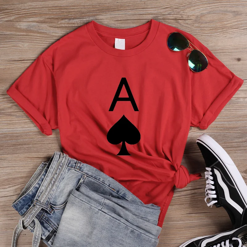 Женская футболка с короткими рукавами ONSEME хлопковая Футболка принтом игральных