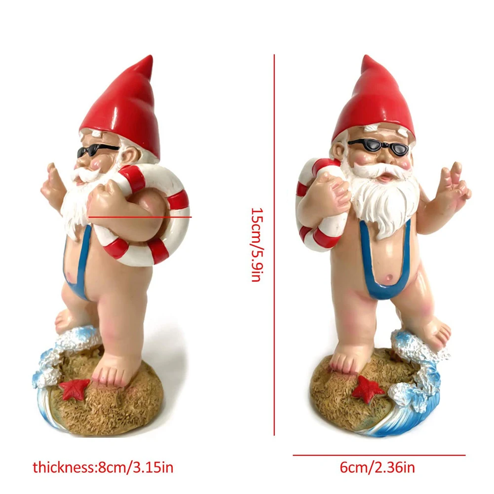 

Garden Gnome Statue Resin Funny Dwarf Swimming Sculpture Elf Decoration Miniature Ornament Craft For Desktop Garden Yard Patio