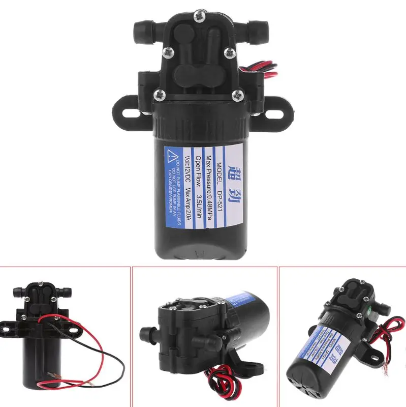 Мембранный самовсасывающий водяной насос высокого давления 12 В постоянного тока