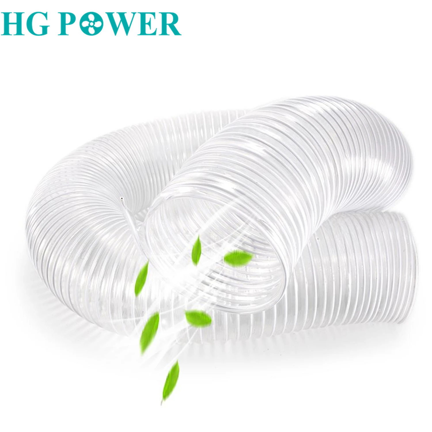 2M White PVC Flexible Duct Hose Pipe Steel Wire Tube for Home Ventilation Plastic Telescopic Inline Fan Dust Exhaust Air Outlet