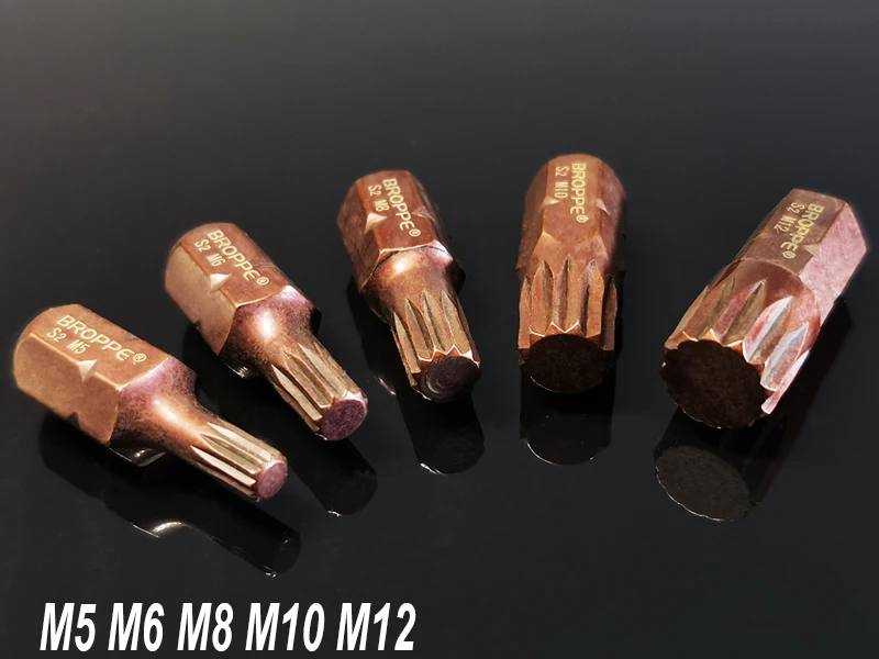 5 шт. Набор 30 мм Магнитная отвертка Torx биты 12 точек сплайн 10 мм шестигранный хвостовик отвертка Биты M5 M6 M8 M10 M12 механические ручные инструменты