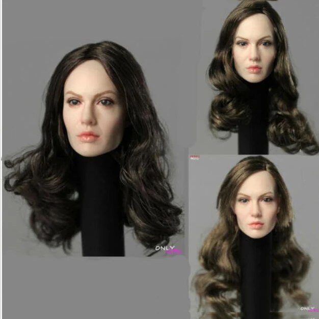 

In stock 1/6 Angelina Jolie Planted Hair Head Fit 12inch Female Figure Body