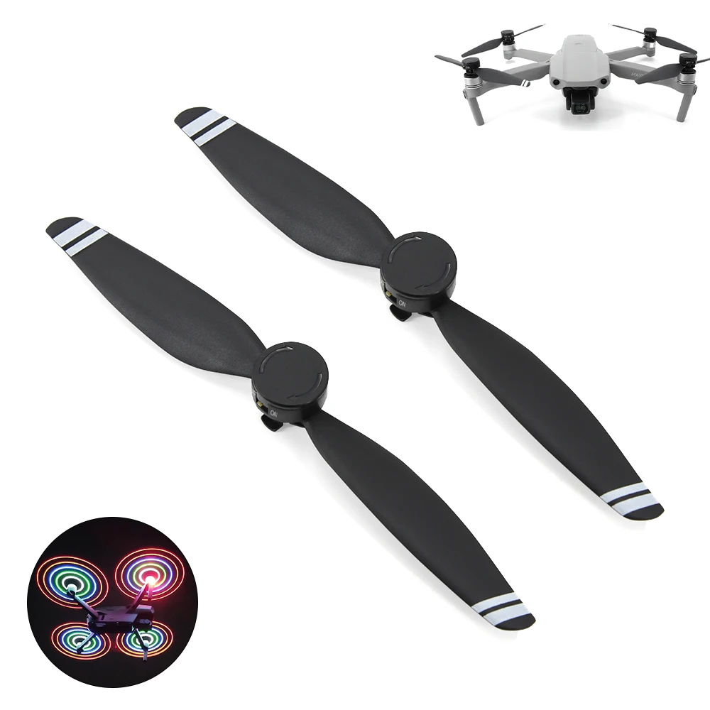 

2 шт. светодиодный Пропеллер для DJI Mavic Air 2 светильник для дрона пропеллеры с низким уровнем шума Складные лезвия CW/CCW реквизит пропеллеры рад...