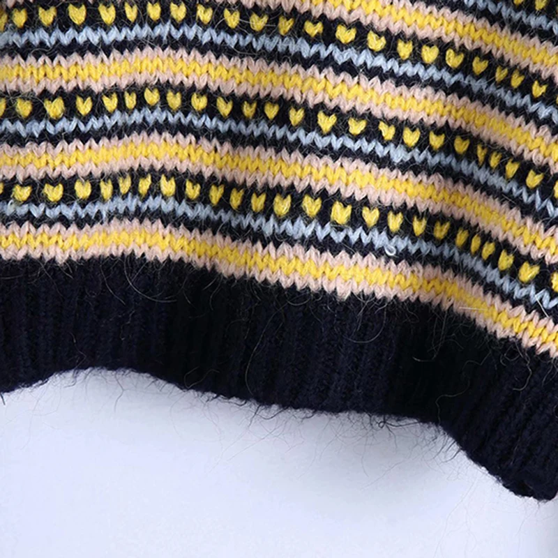 

2021 Winter Fashion Jacquard Cardigan Knitted Sweater Women Vintage Pocket V Neck Long Sleeve Female Casual Outerwear Tops