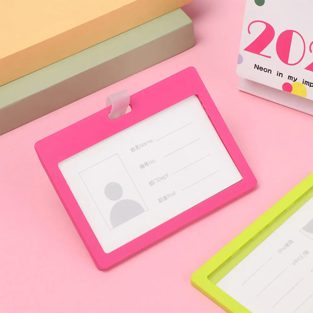 

1PC Replaceable Name Badge Holder With Clip Business Work Card For Bank Credit Card Office School Multifunctional Card Bag