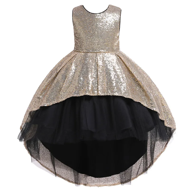 Summer Girls Dress for Carnival Rock Flower Sequins Costume Wedding Evening Princess Party Children Clothing 3-10yrs | Детская одежда и