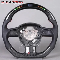 carbon fiber steering wheel led perforated leather for audi a4 a5 2008 2010