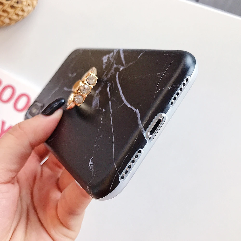 Роскошный lovecom треснутый мрамор чехол для телефона для iPhone 11 Pro Max XS Max XR 6 6S 7 8 Plus X Мягкая задняя крышка с кольцом для пальца