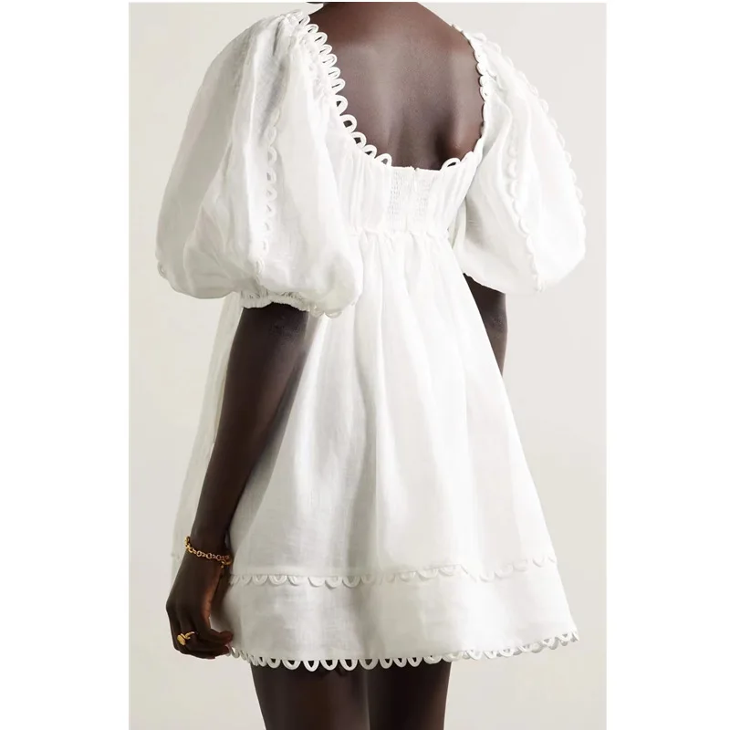 

Women Dress 2021 Spring and Summer New Casual Style Low Round Neck Dress