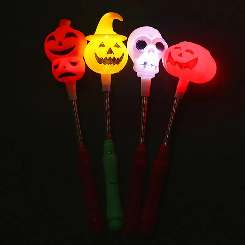 

2022 Halloween Spring LED Flashing Sticks Pumpkin Light Up Glow Wand Sticks Kids Toys Hallowmas Glow Party Supplies