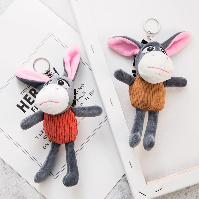 

Donkey Keychain Pompom Toys Plush Animals Soft Baby Kids Toys for Children Girls Boys Kawaii Mini Donkey Pendant Key chains