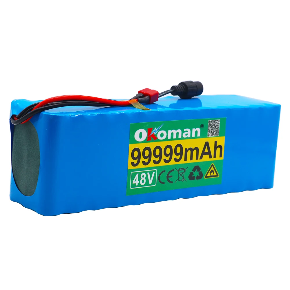2021 Новый 48V 99.999Ah 1000w 13S3P 18650 комплект литий-ионный батарей для 54 6 v E-велосипед