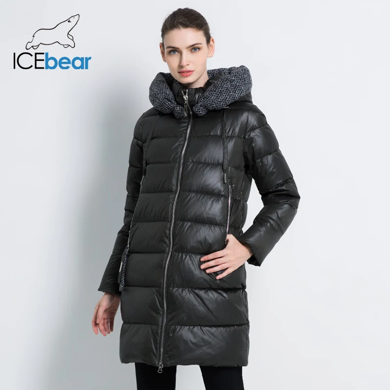 ICEbear 2019 Новые женские зимние куртки с капюшоном Женская одежда толстые теплые
