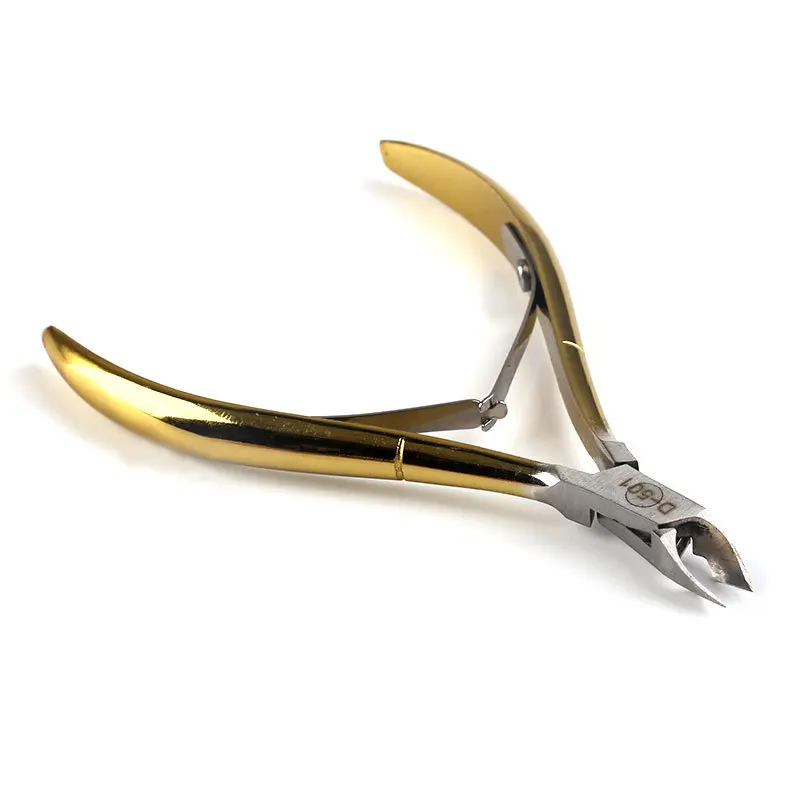 1 шт. профессиональные золотые ножницы для кутикулы из нержавеющей стали с