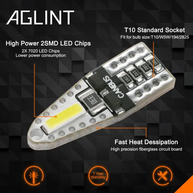 Car T10 194 168 W5W 2825 7020 Interior Reading Dome Lamp Door License Plate Lights Indication Light Wedge Replacement | Автомобили и