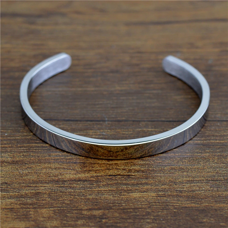 

Fashion 8mm Smooth Open Bangles High Polish 316l Stainless Steel Cuff Bracelets Mujer Wholesale Jewelry for Women Accessories